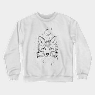 Fox, Moon and stars Crewneck Sweatshirt